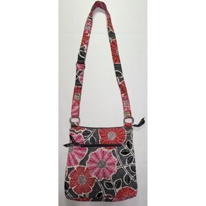 Vera Bradley Cheery Blossoms Hipster Crossbody Asian Cherry Red Pink Gray